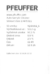 VYTLAČENÝ VÝSLEDOK ČISTENIA 